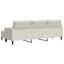 3-personers sofa med fodskammel 210 cm velour cremefarvet
