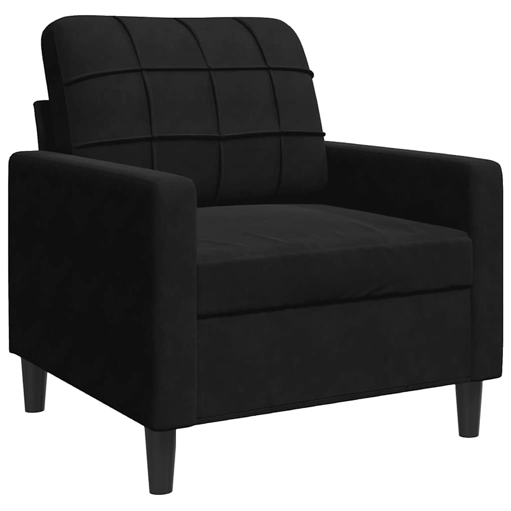 sofasæt 4 dele med hynder velour sort
