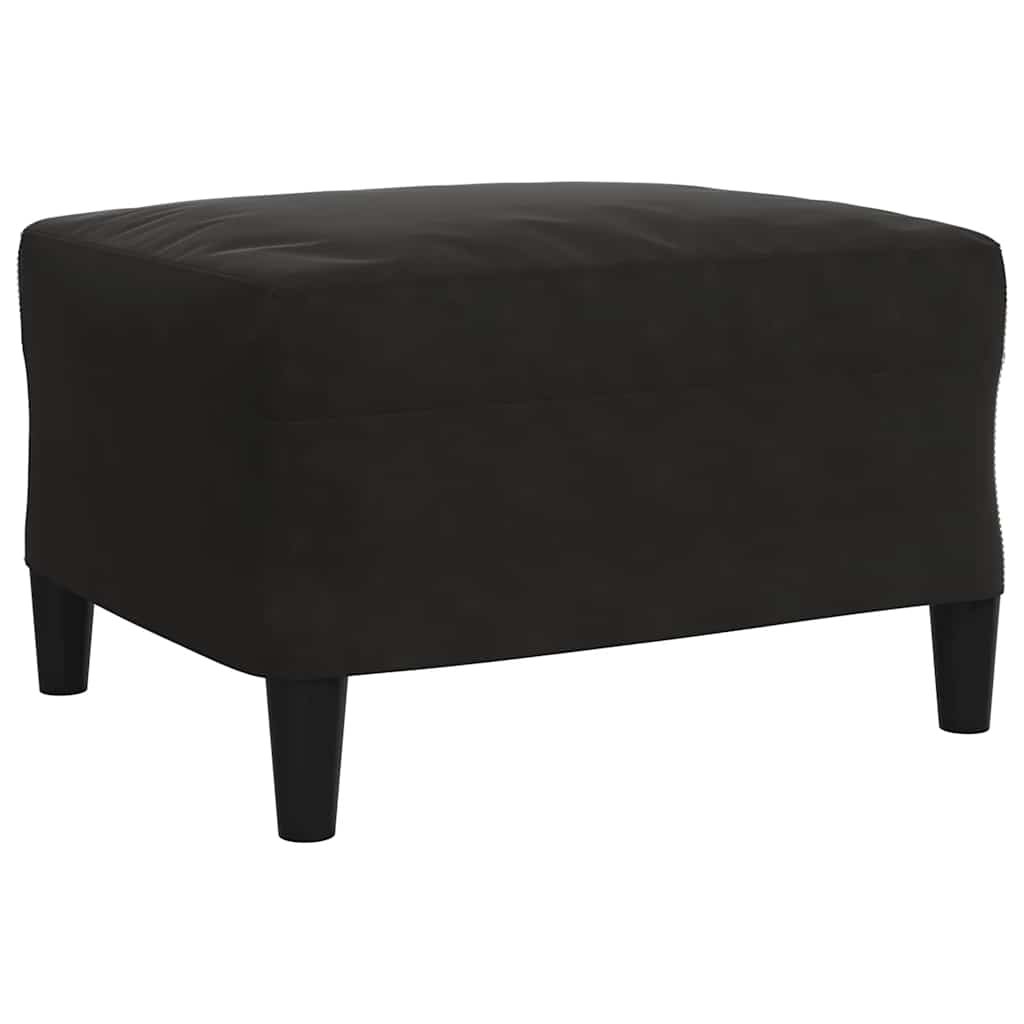 sofasæt 3 dele med hynder velour sort