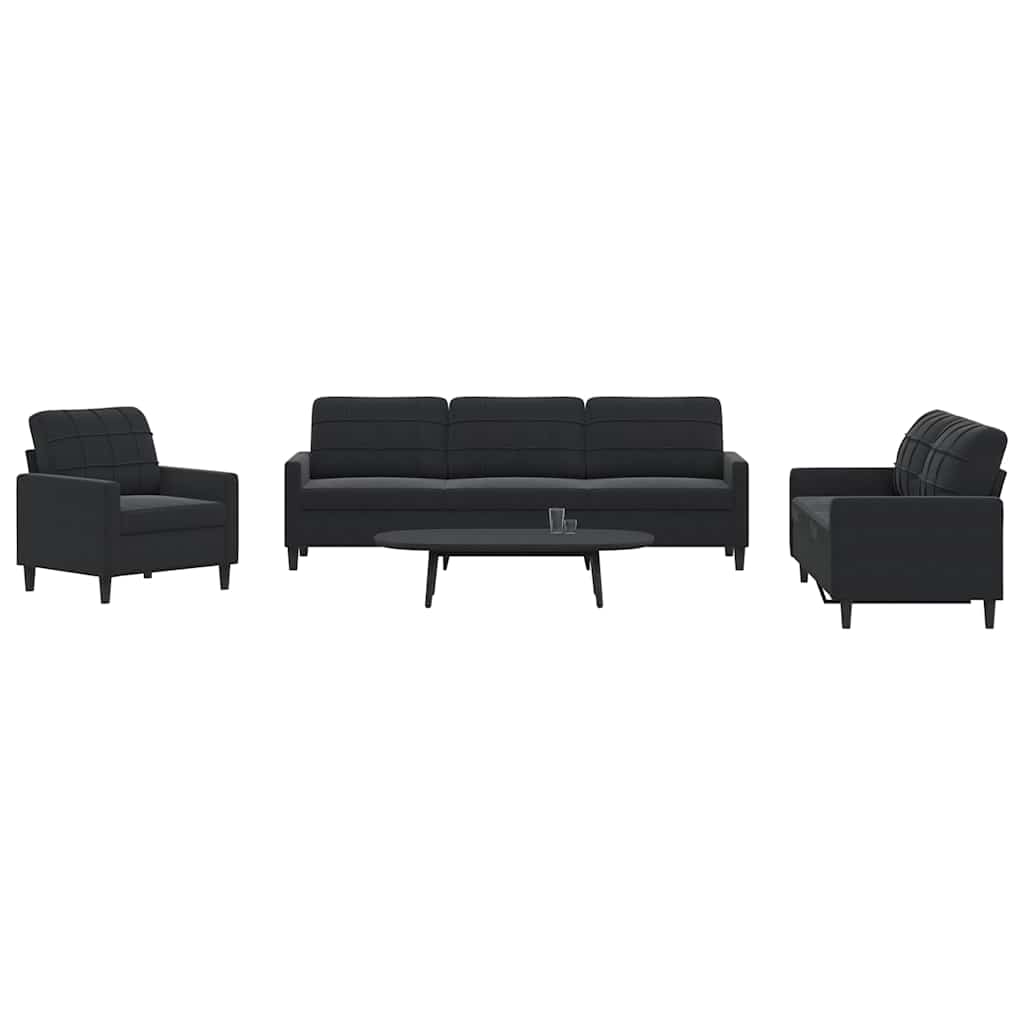 sofasæt 4 dele med hynder velour sort