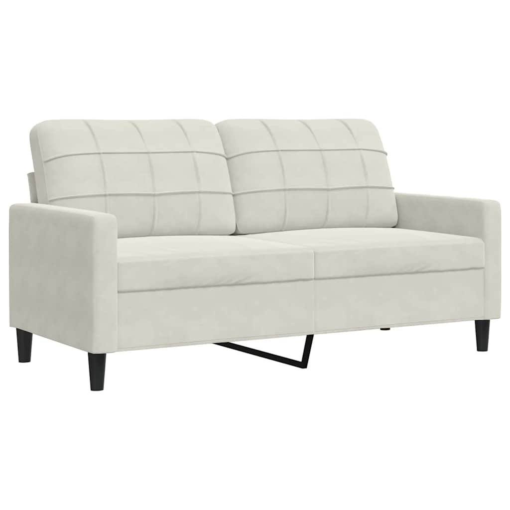 sofasæt 4 dele med hynder velour cremefarvet