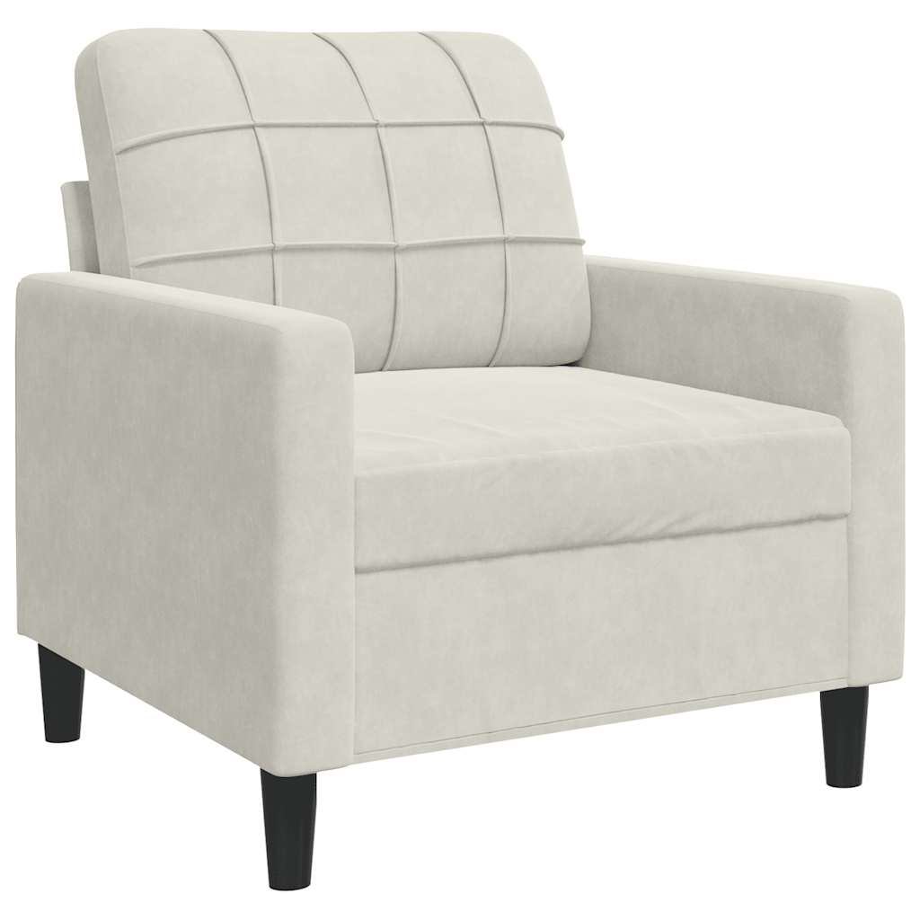 sofasæt 4 dele med hynder velour cremefarvet