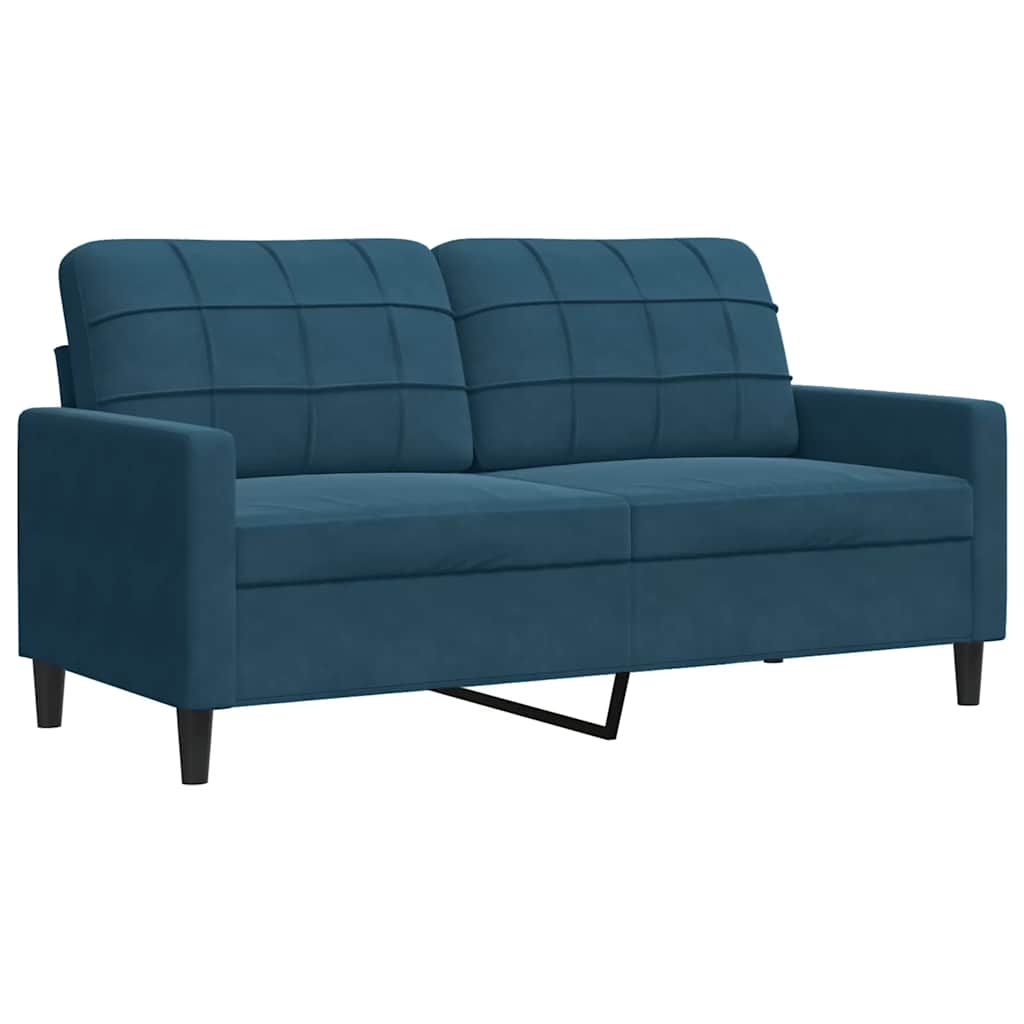 sofasæt 4 dele med hynder velour blå
