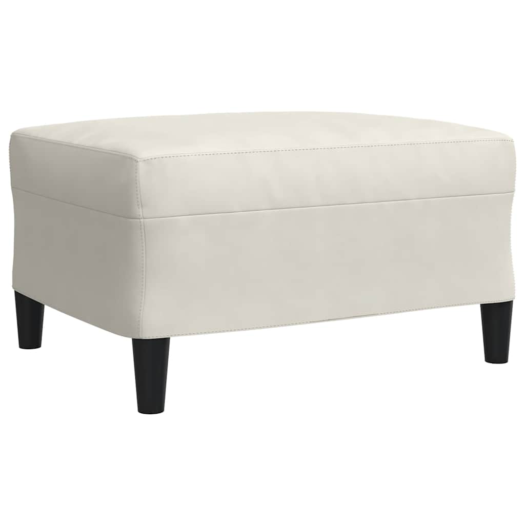 sofasæt 4 dele med hynder og bolsterpuder velour cremefarvet