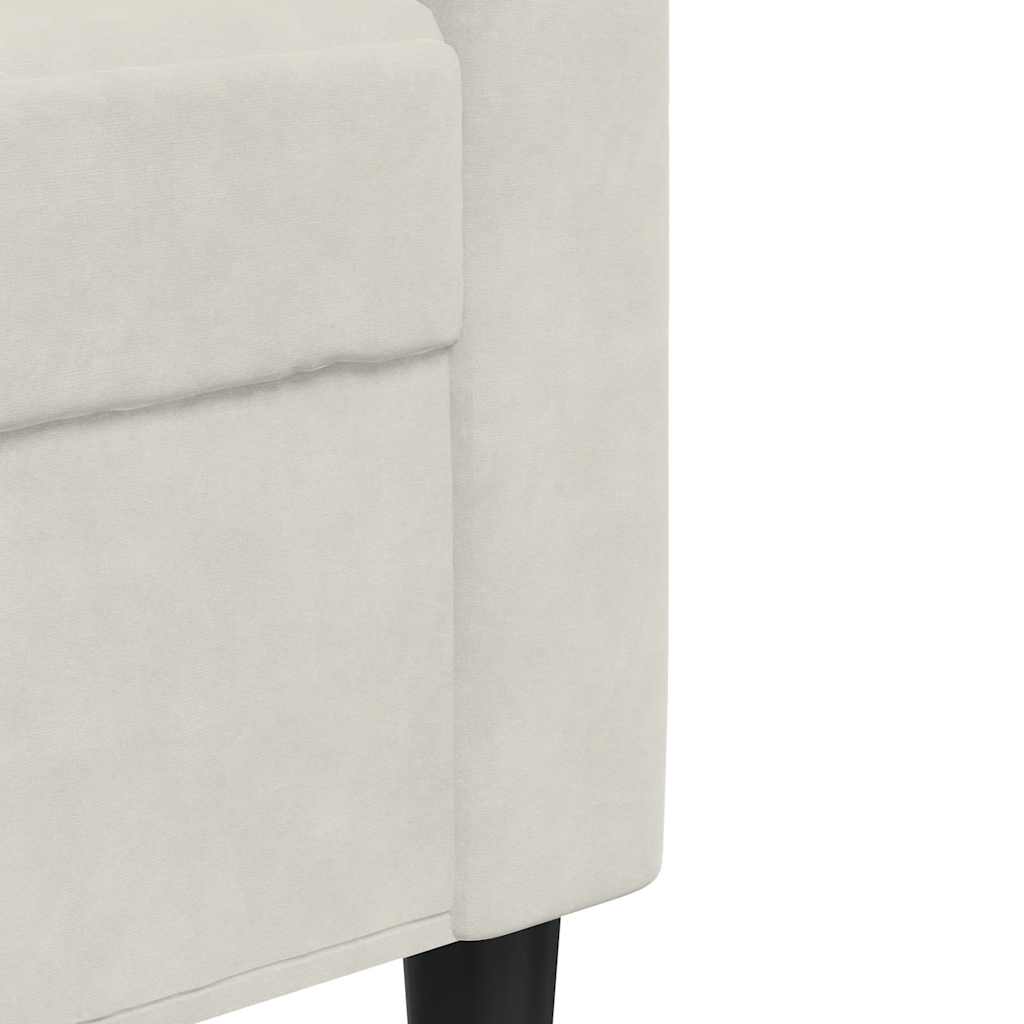 sofasæt 3 dele med hynder velour cremefarvet