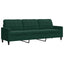 sofasæt 2 dele med hynder og bolsterpuder velour mørkegrøn