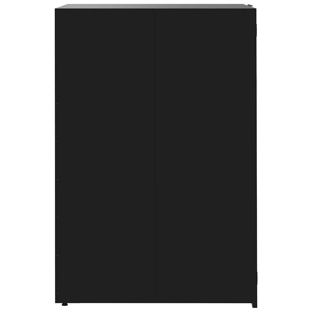 skraldespandsskjuler 138x79x117 cm 2 rum stål sort
