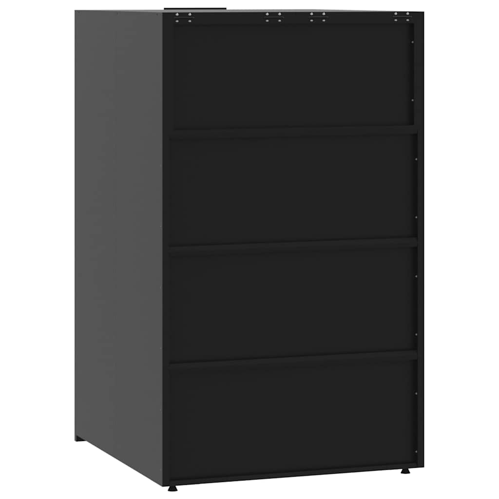 skraldespandsskjuler 138x79x117 cm 2 rum stål sort