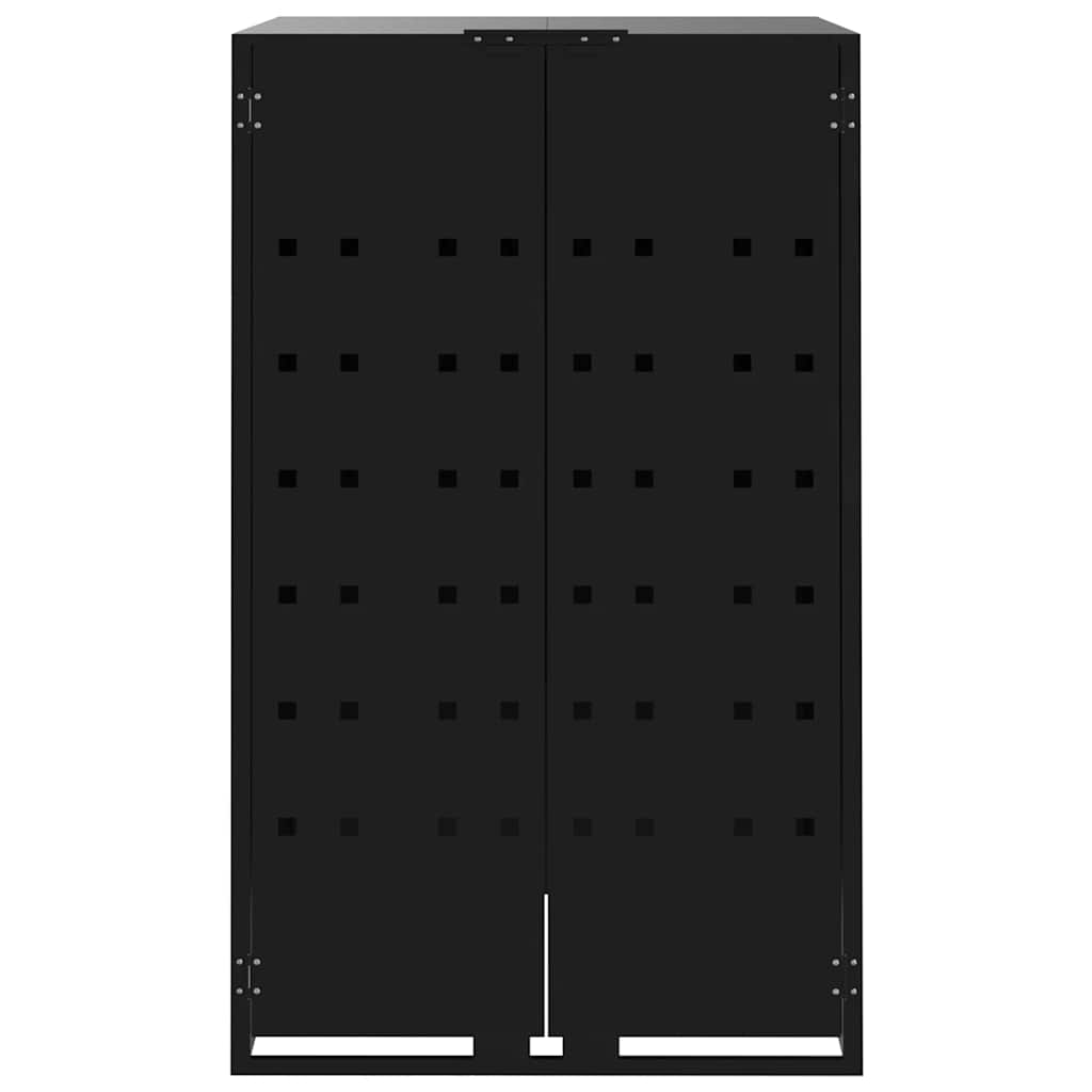 skraldespandsskjuler 207x79x117 cm 3 rum stål sort