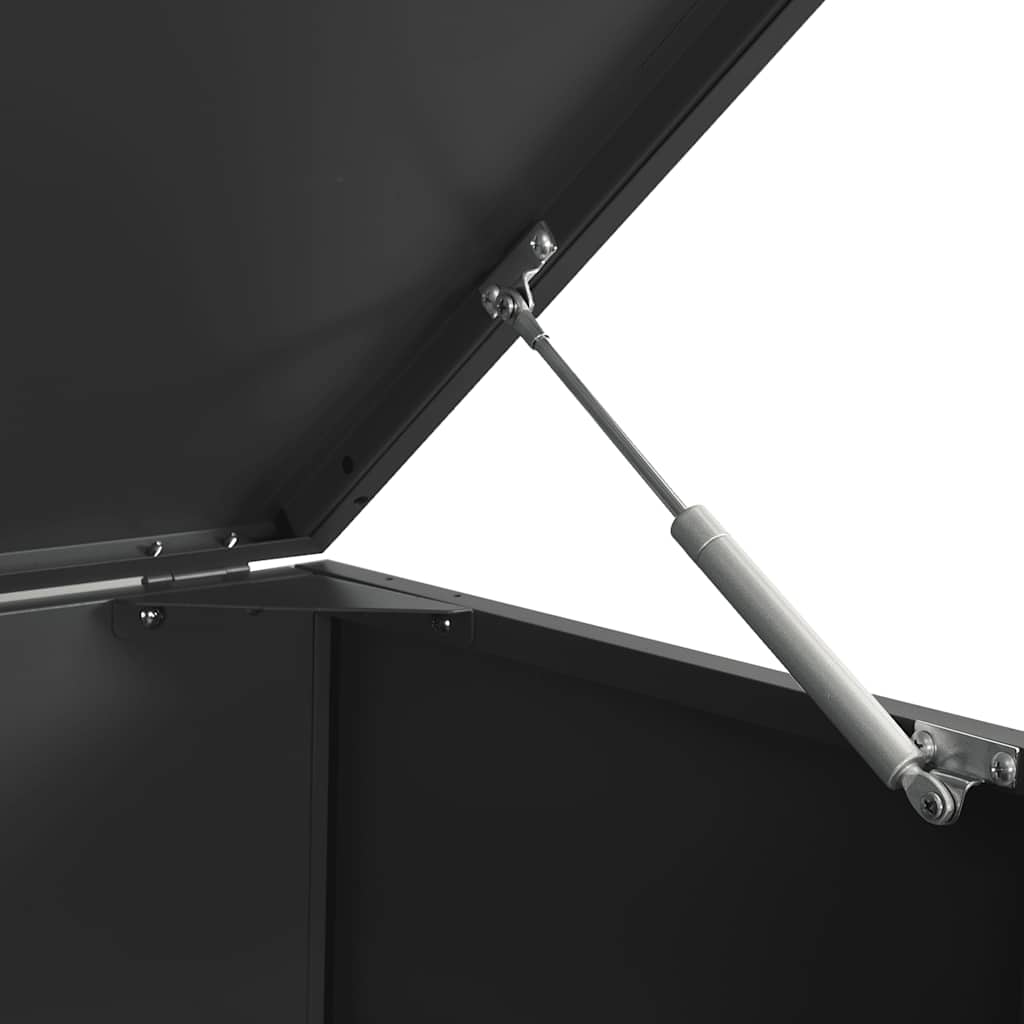 skraldespandsskjuler 276x79x117 cm 4 rum stål sort