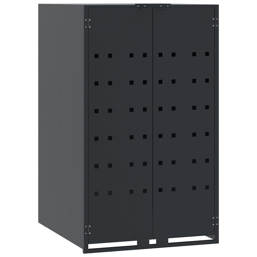 skraldespandsskjuler 207x79x117 cm 3 rum stål antracit