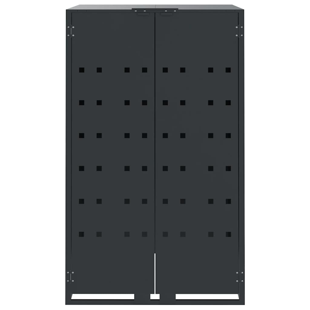 skraldespandsskjuler 345x79x117 cm 5 rum stål antracit
