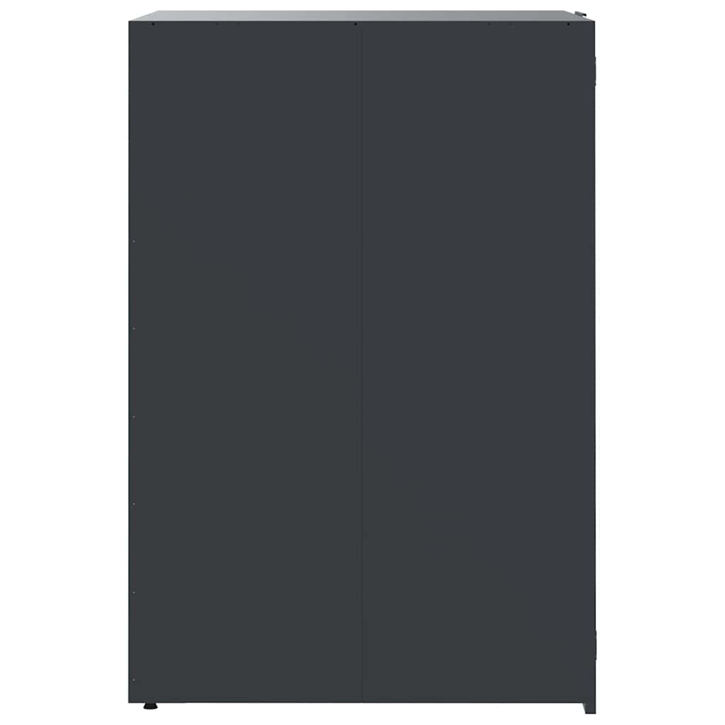 skraldespandsskjuler 345x79x117 cm 5 rum stål antracit