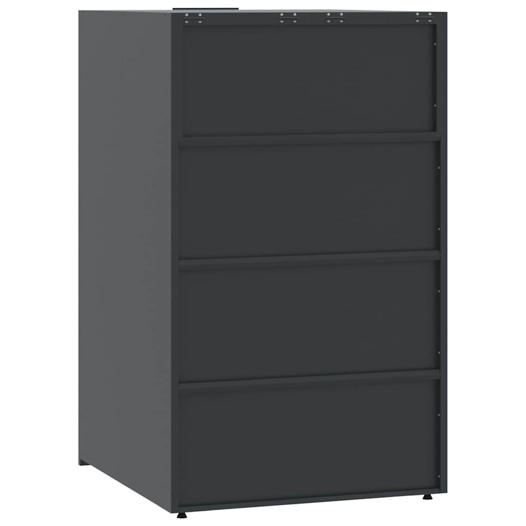 skraldespandsskjuler 345x79x117 cm 5 rum stål antracit