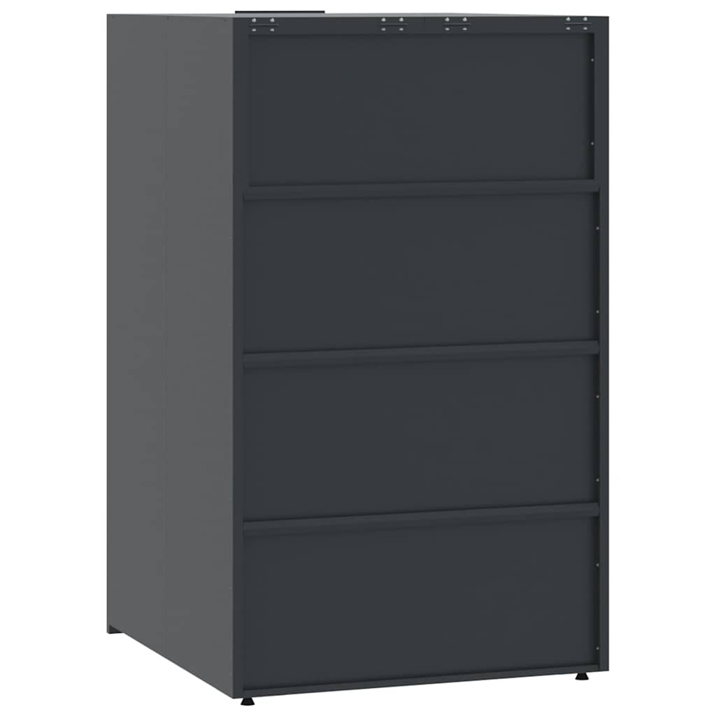 skraldespandsskjuler 414x79x117 cm 6 rum stål antracit