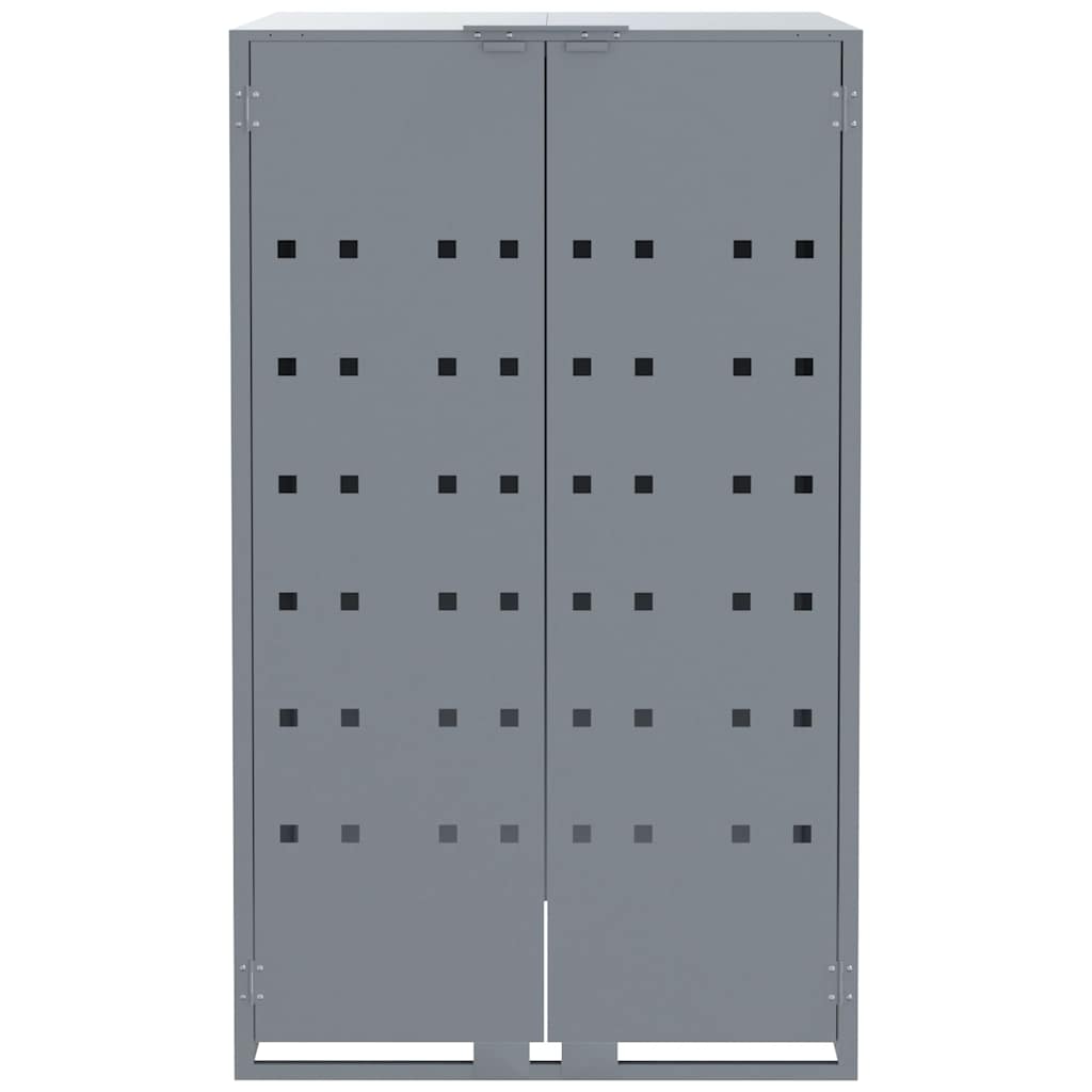 skraldespandsskjuler 276x79x117 cm 4 rum stål grå