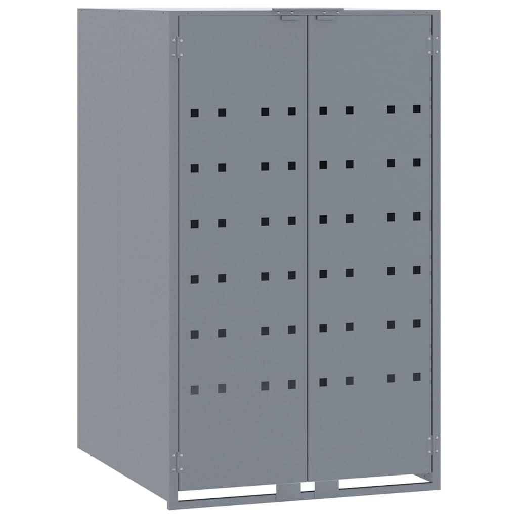 skraldespandsskjuler 414x79x117 cm 6 rum stål grå