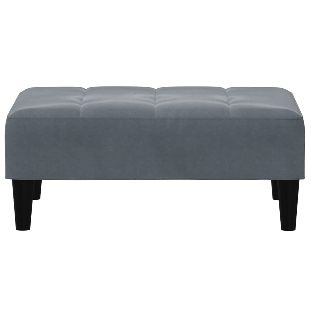 fodskammel 77x55x31 cm velour mørkegrå