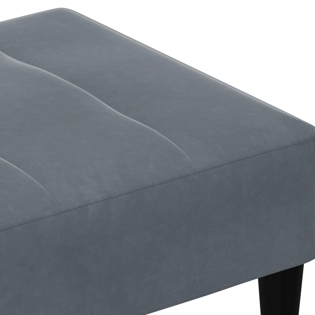 fodskammel 77x55x31 cm velour mørkegrå