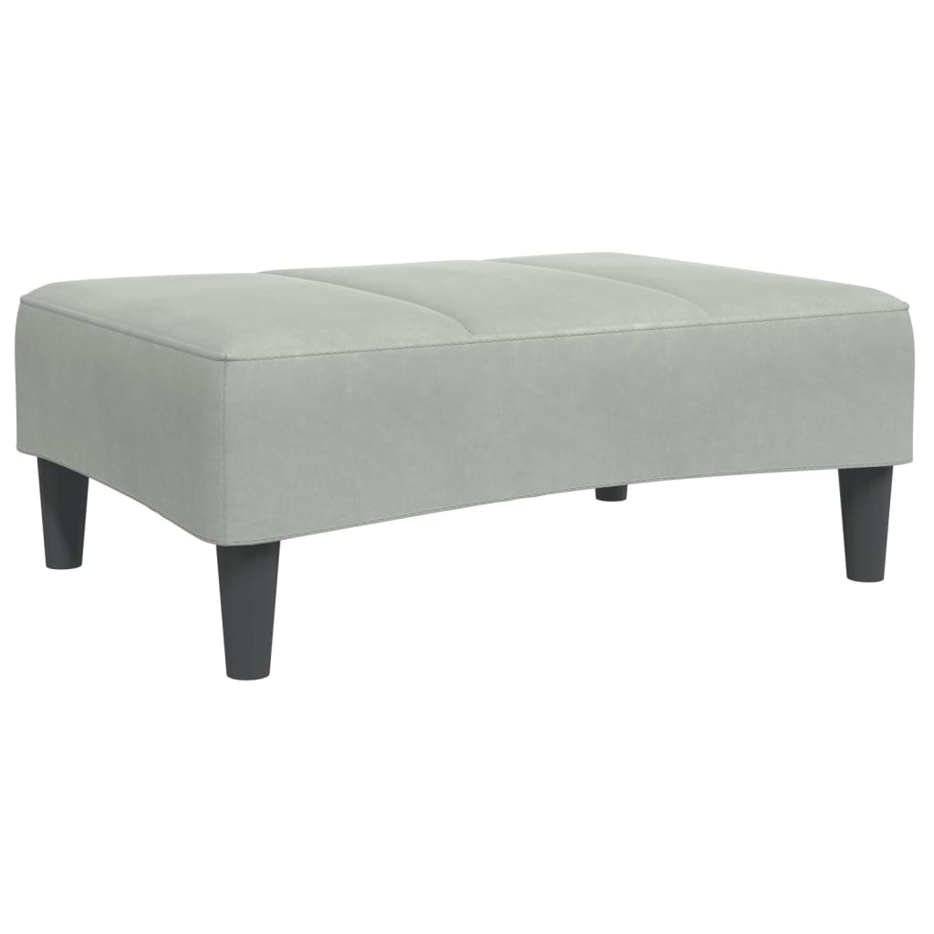 fodskammel 77x55x31 cm velour lysegrå