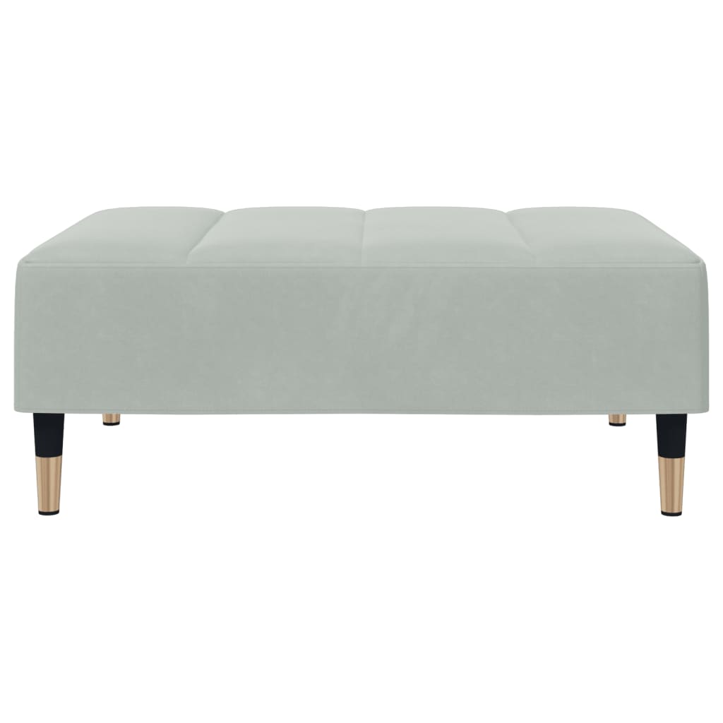 fodskammel 77x55x31 cm velour lysegrå