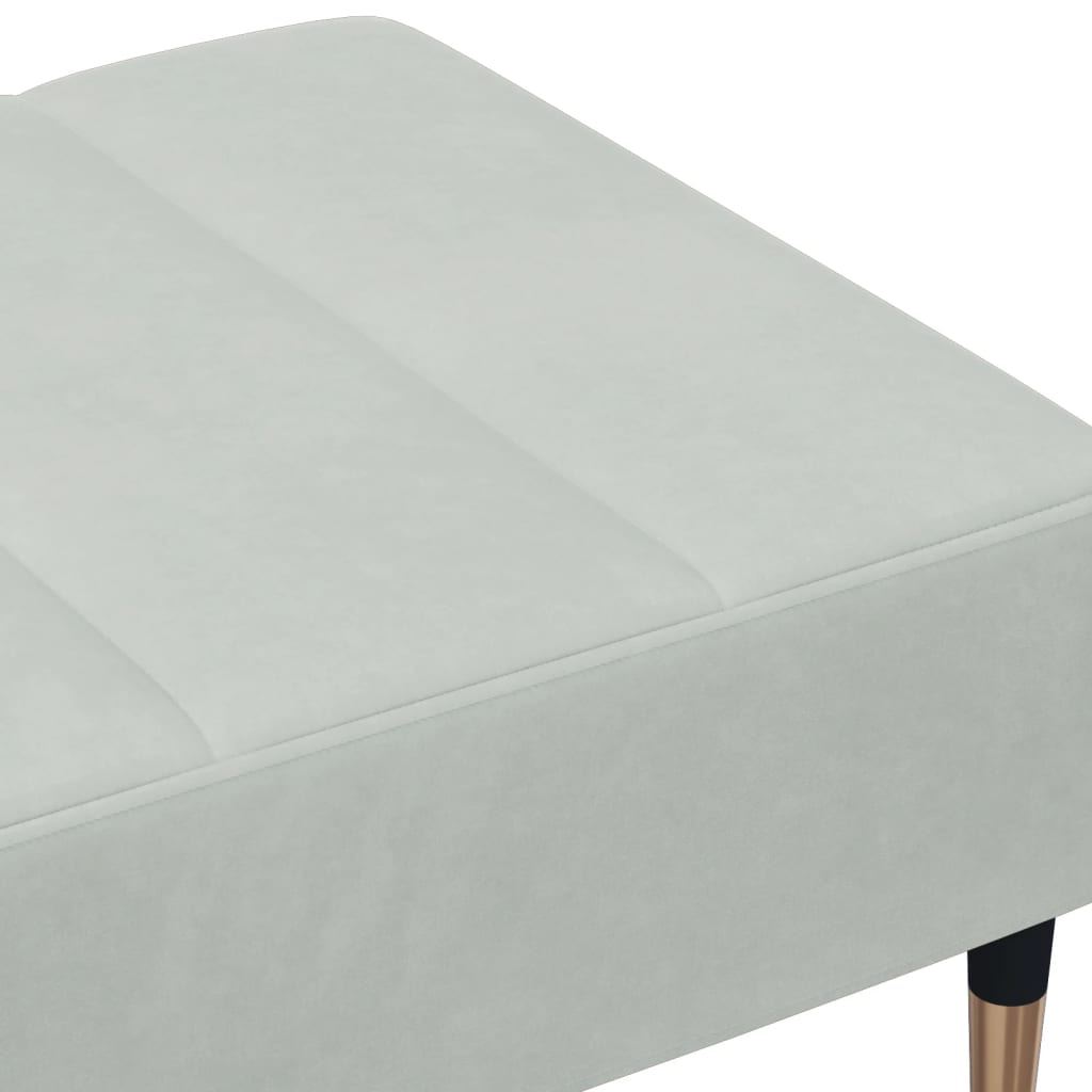 fodskammel 77x55x31 cm velour lysegrå