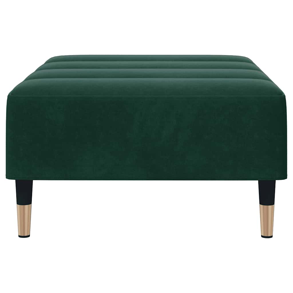 fodskammel 77x55x31 cm velour mørkegrøn