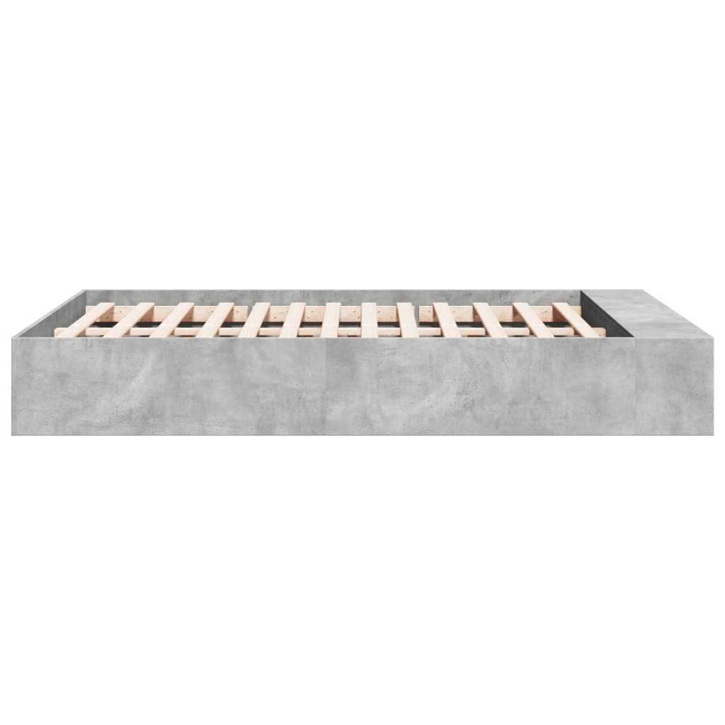 sengestel 135x190 cm konstrueret træ betongrå
