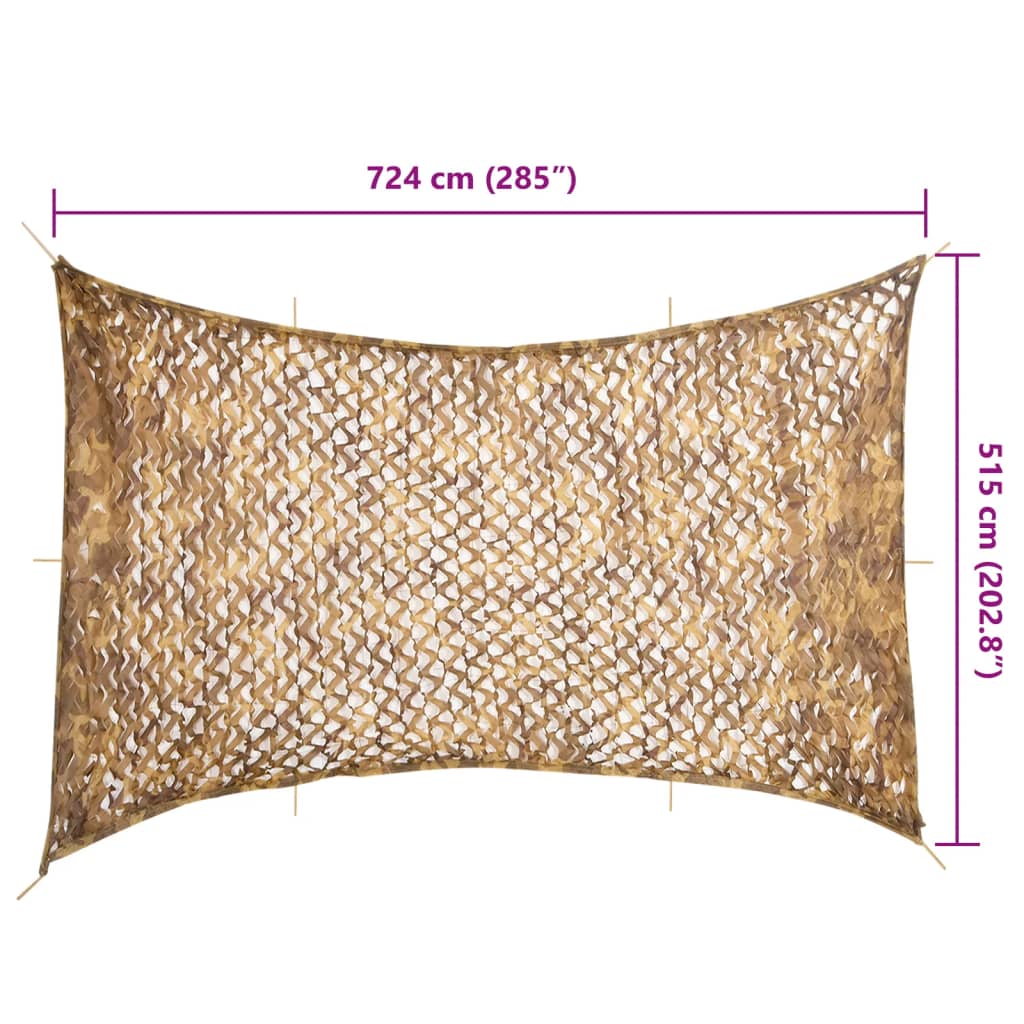camouflagenet 724x515 cm med opbevaringspose sandfarvet