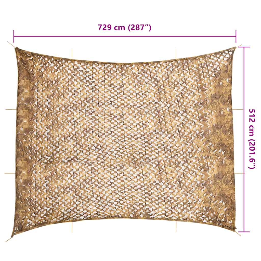 camouflagenet 729x602 cm med opbevaringspose sandfarvet