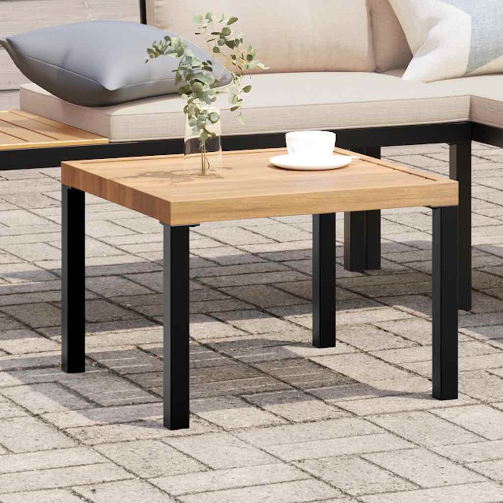 havebord 55x55x39,5 cm pulverlakeret stål sort billede