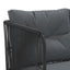 havesofa med hynder L-facon stål og textilene sort