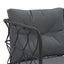 havesofa med hynder L-facon stål og textilene sort