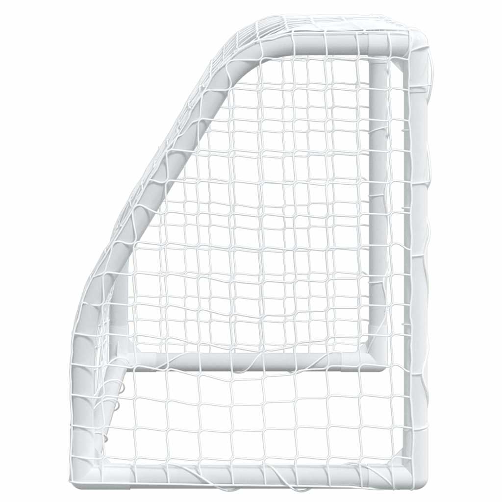 fodboldmål 2 stk. 64x35x48 cm med bold til børn metal hvid