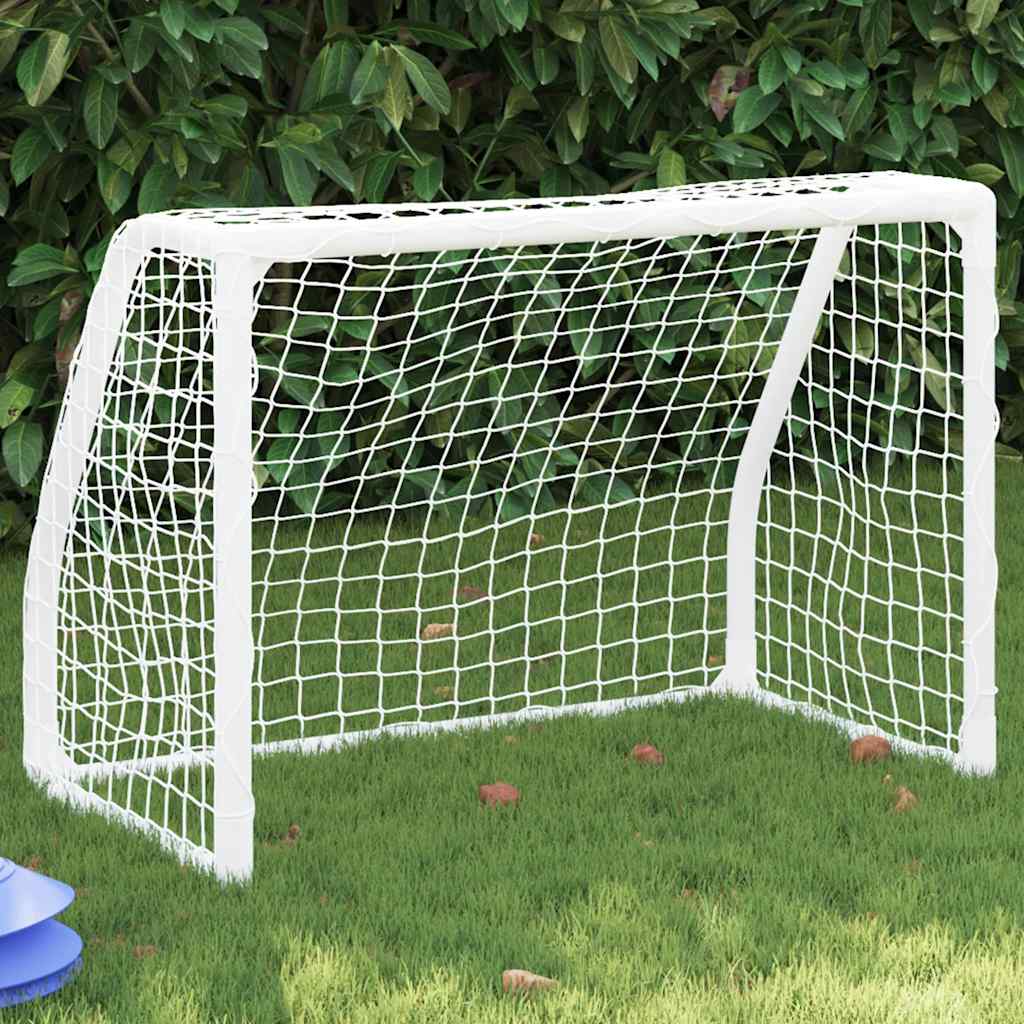 fodboldmål 2 stk. 64x35x48 cm med bold til børn metal hvid billede