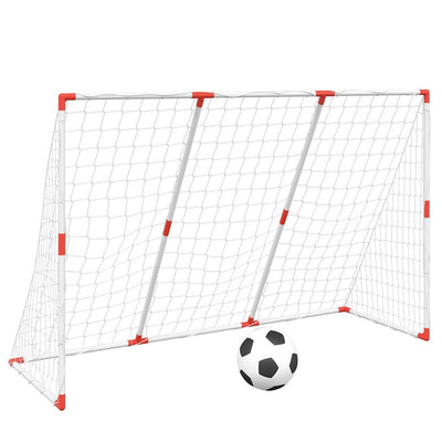 fodboldmål til børn 184x64x124 cm med 2 bolde hvid