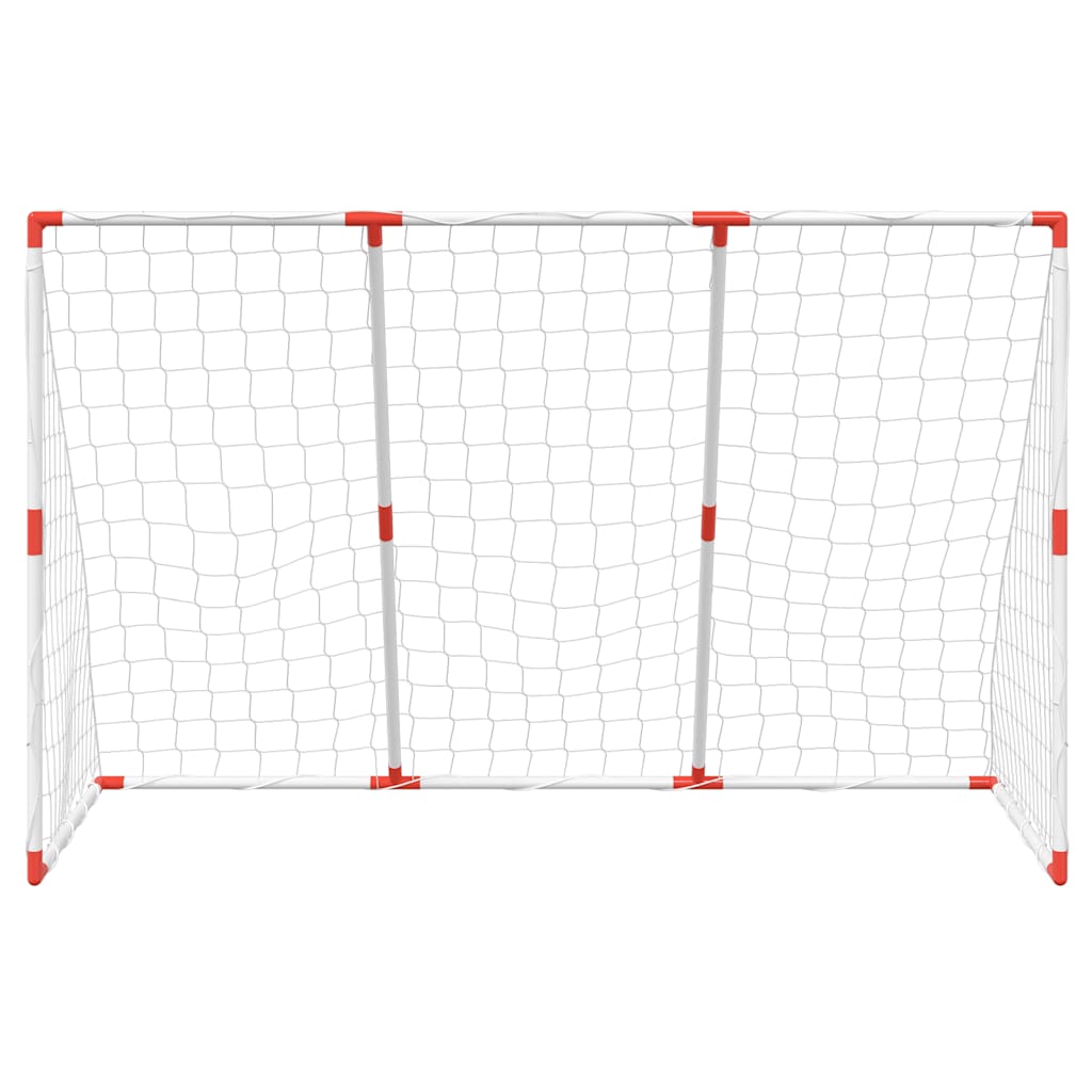 fodboldmål til børn 184x64x124 cm med 2 bolde hvid