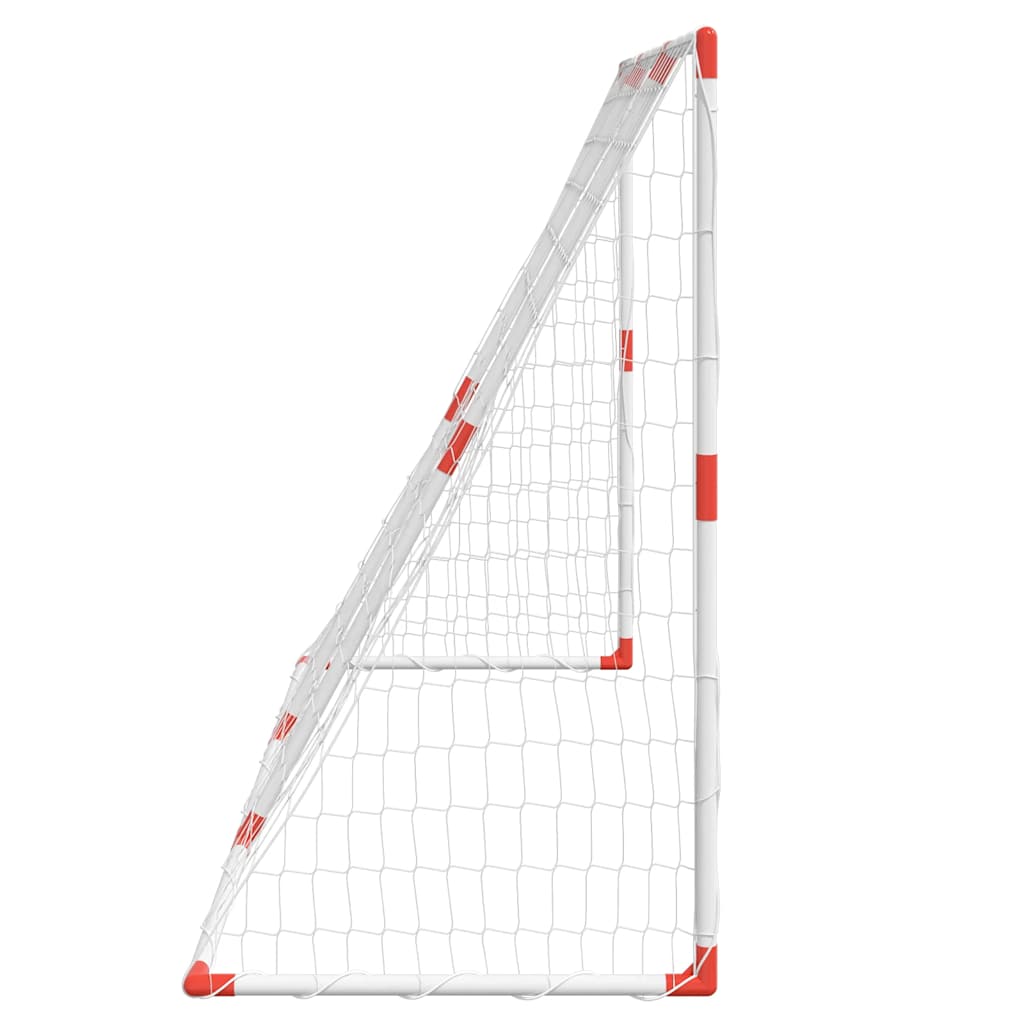 fodboldmål til børn 184x64x124 cm med 2 bolde hvid