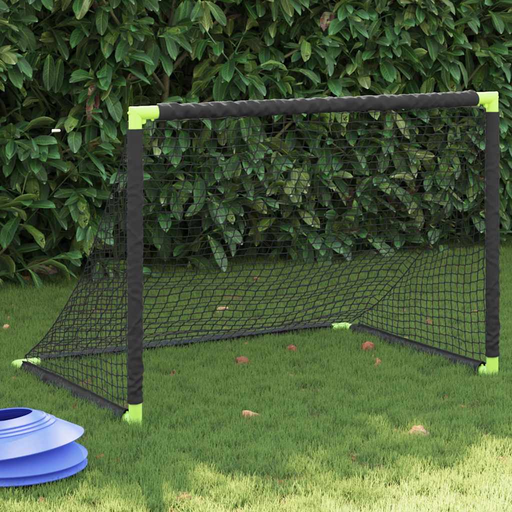 fodboldmål til børn 90x64x64 cm foldbart sort billede