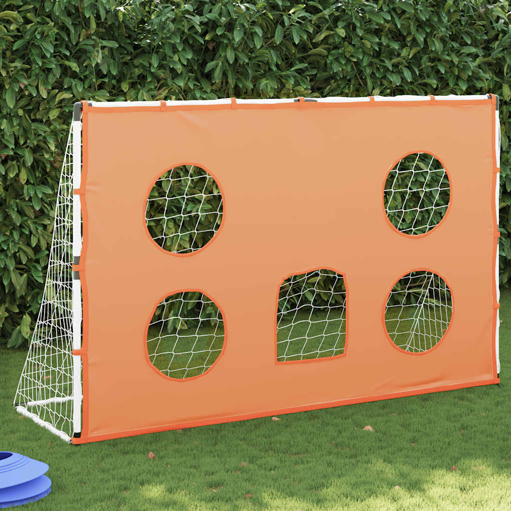 fodboldmål 182x62x118 cm med præcisionsdug og bold billede