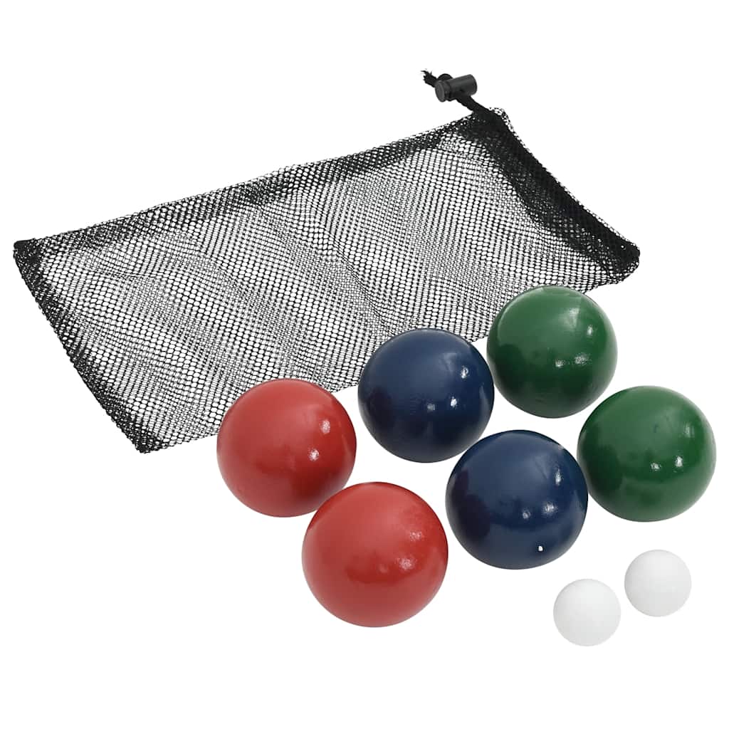 boccia 8 dele med bærepose massivt fyrretræ