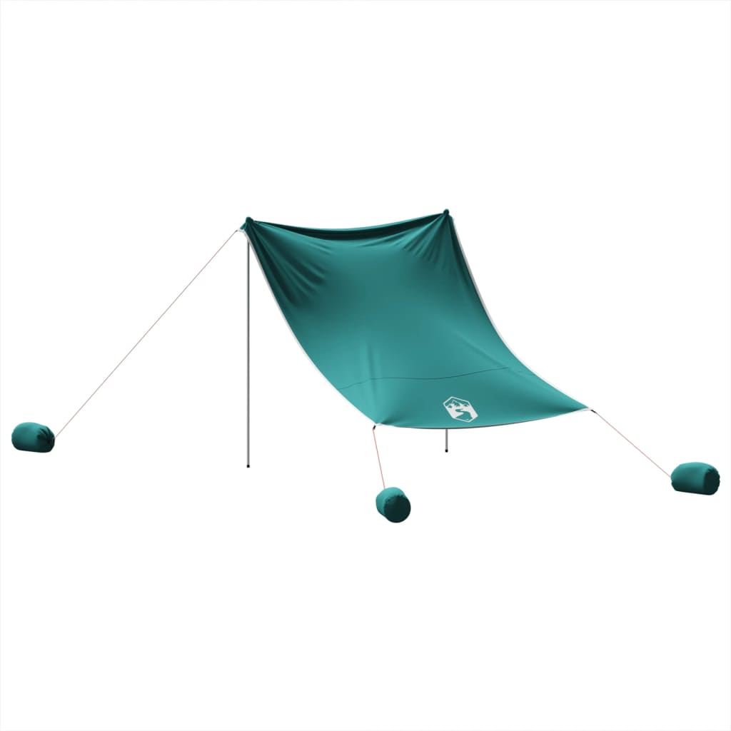 strandbaldakin med sandankre 214x236 cm grøn