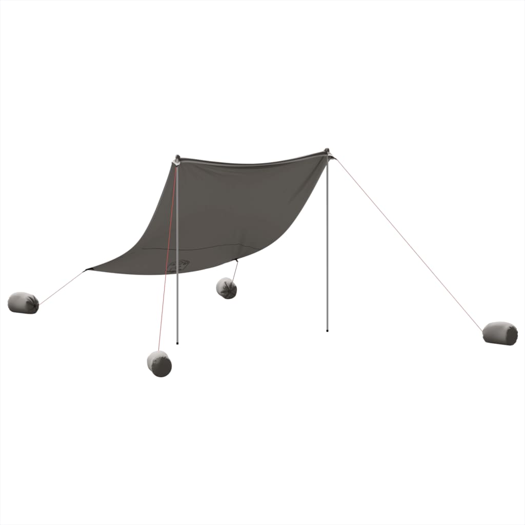 strandbaldakin med sandankre 214x236 cm grå