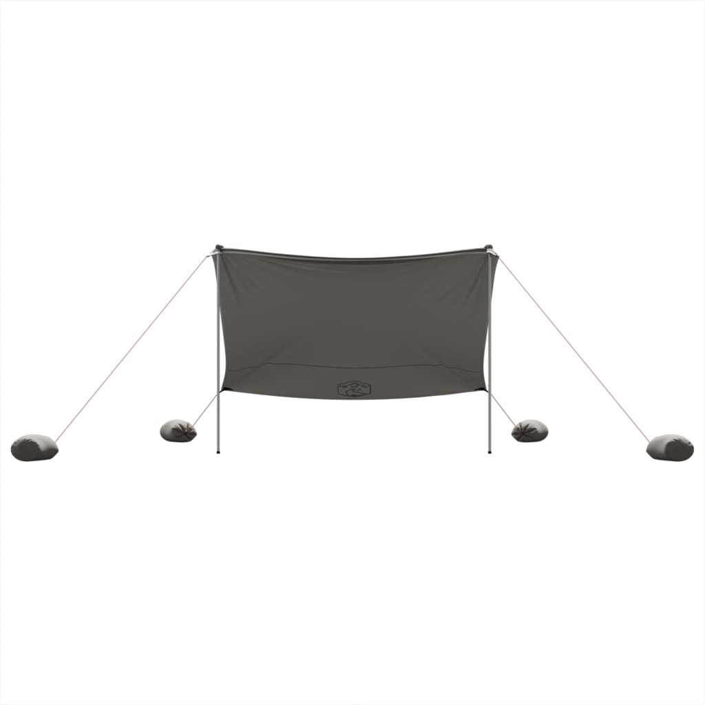strandbaldakin med sandankre 304x300 cm grå