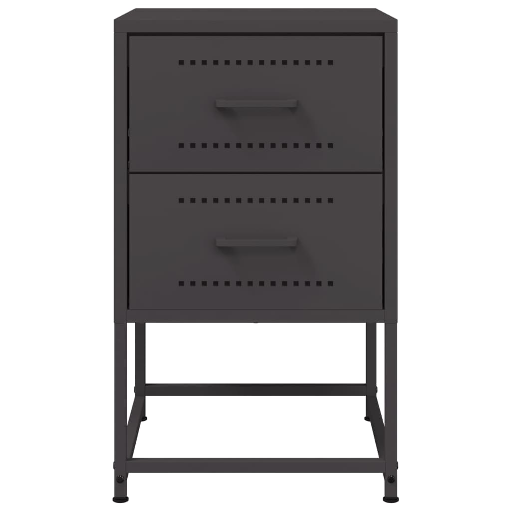 sengeborde 2 stk. 36x39x60,5 cm stål sort
