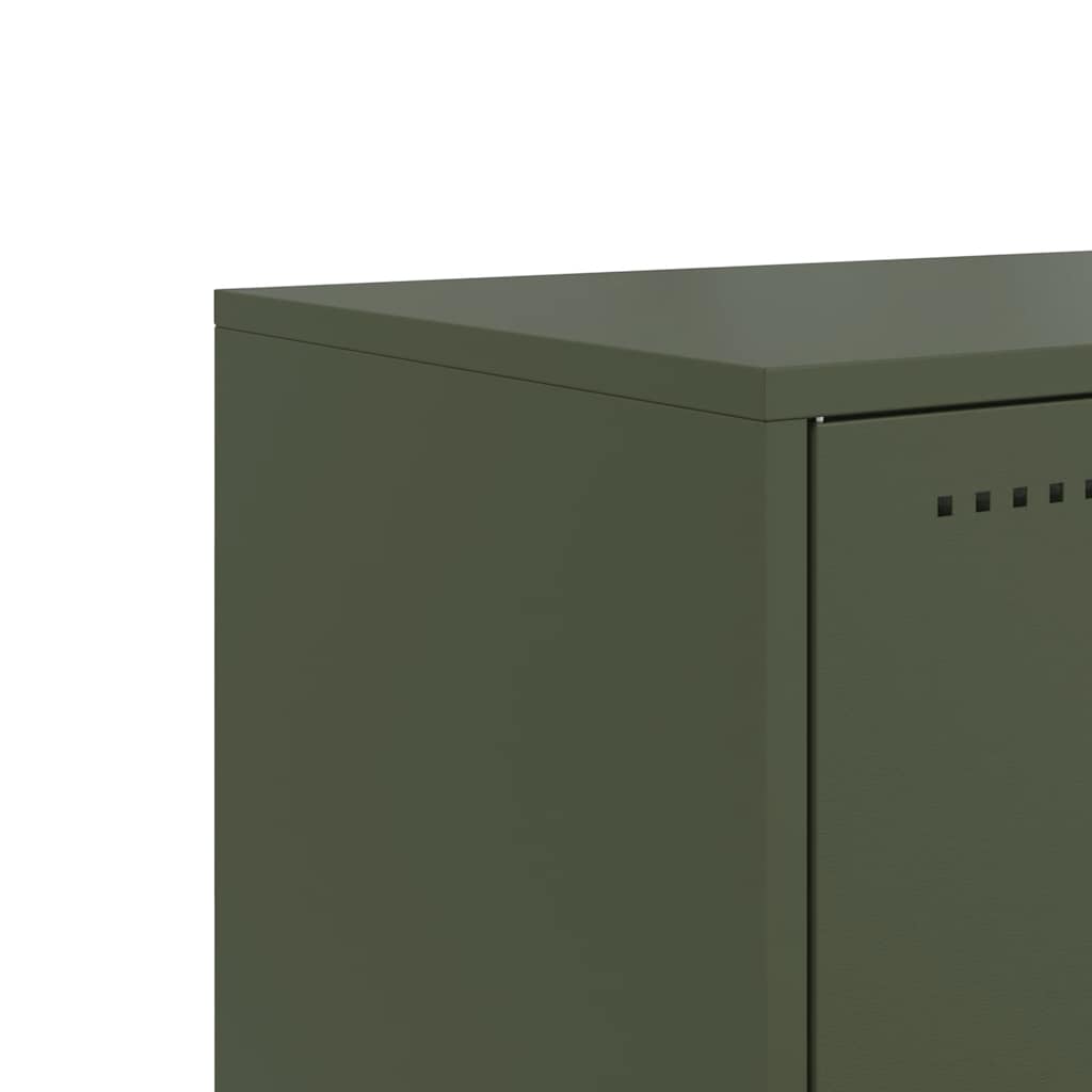 tv-bord 68,5x39x60,5 cm stål olivengrøn