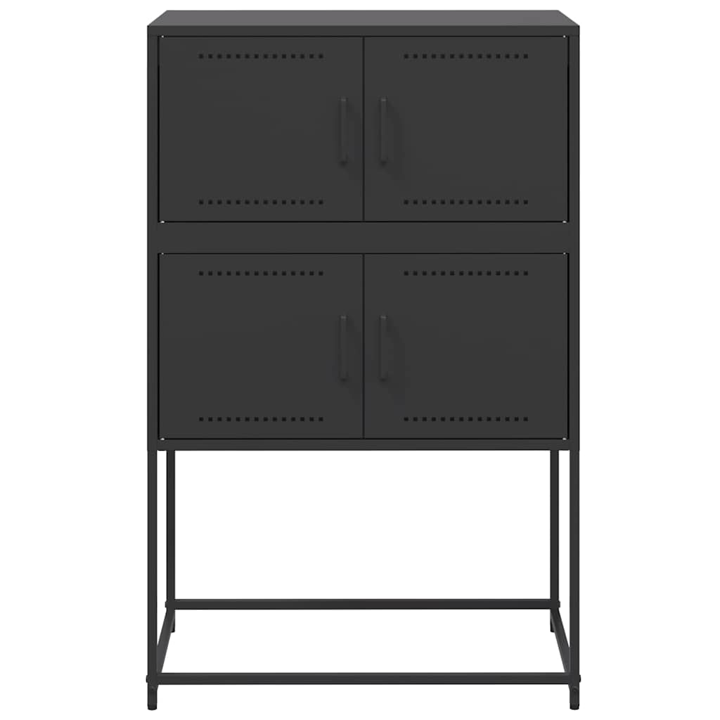 skænk 68,5x38,5x107 cm stål sort