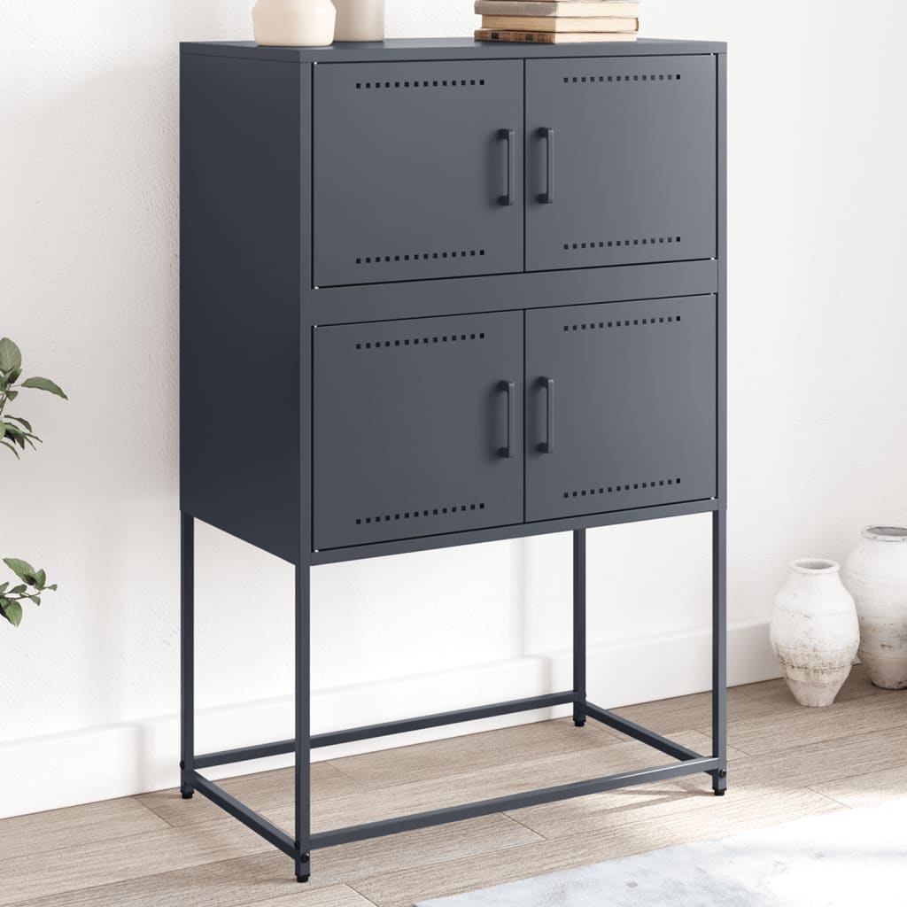 skænk 68,5x38,5x107 cm stål antracitgrå