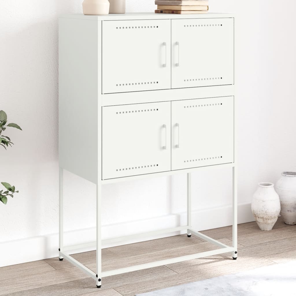 skænk 68,5x38,5x107 cm stål lyserød