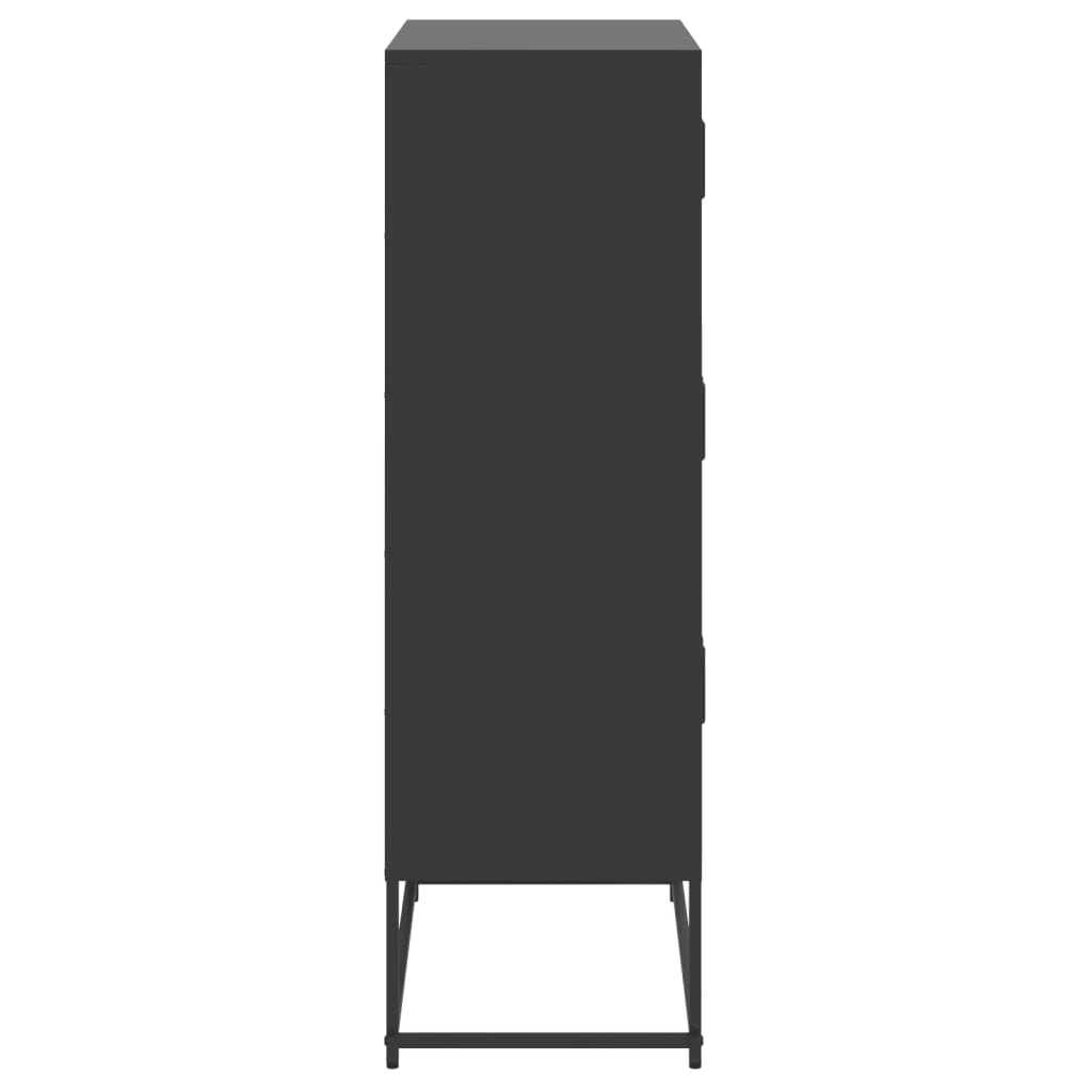 skænk 68,5x38,5x123,5 cm stål sort